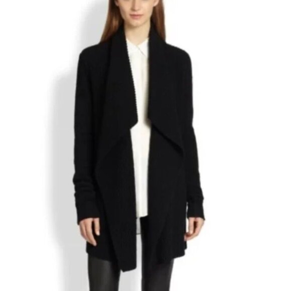 Vince Black Open Front Wool & Yak Cardigan Sweater Size Small - Picture 1 of 7